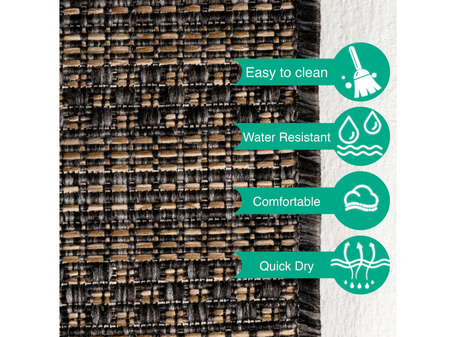 Kusový koberec Zagora 4513 Black – na ven i na doma