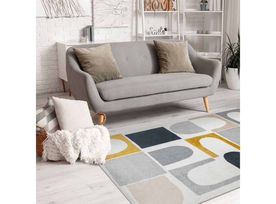 Kusový koberec Fusion 0213 white/yellow