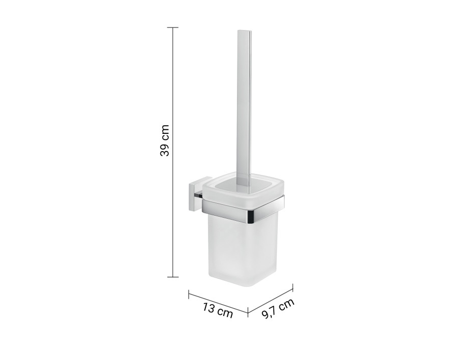 Gedy ELBA WC štětka závěsná, mléčné sklo, chrom A033313