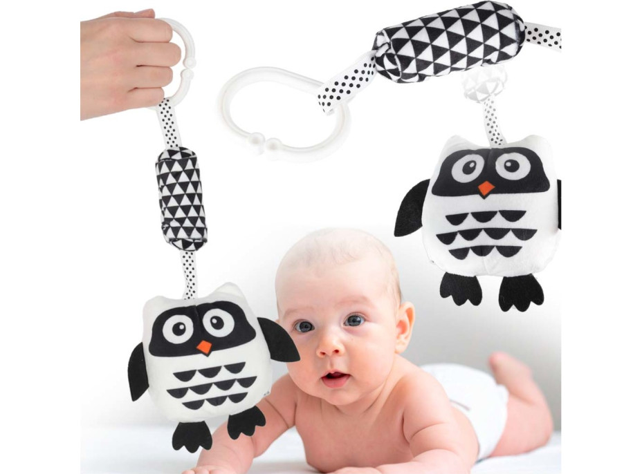 Senzorické kontrastní chrastítko - Sova