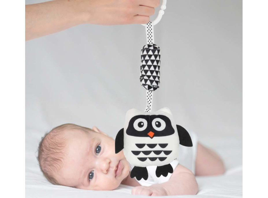 Senzorické kontrastní chrastítko - Sova