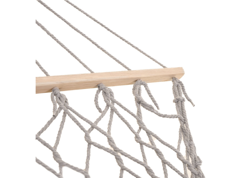 Zahradní houpací síť BOHO se střapci - 200 cm - šedá