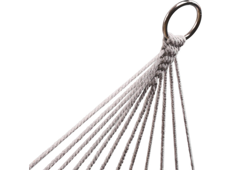 Zahradní houpací síť BOHO se střapci - 200 cm - šedá