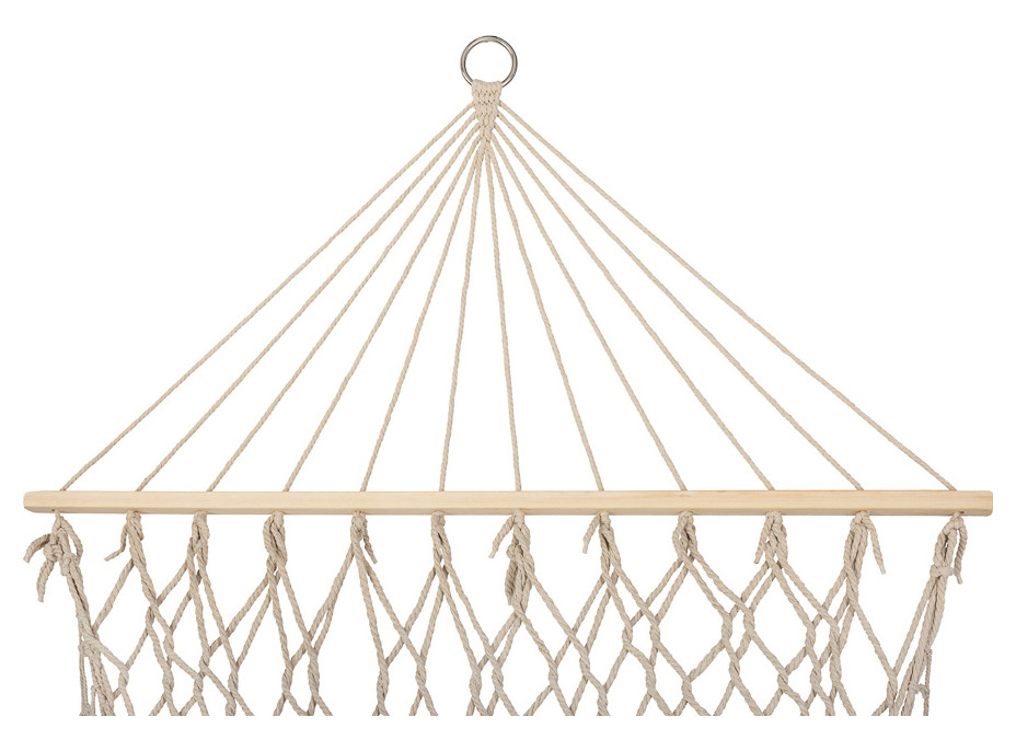 Zahradní houpací síť BOHO se střapci - 200 cm - ecru
