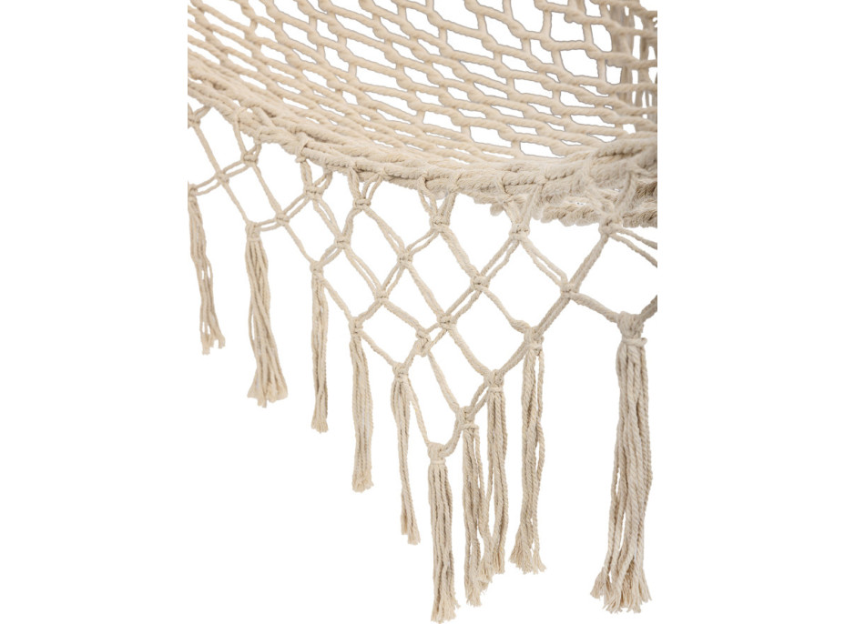 Zahradní houpací síť BOHO se střapci - 200 cm - ecru