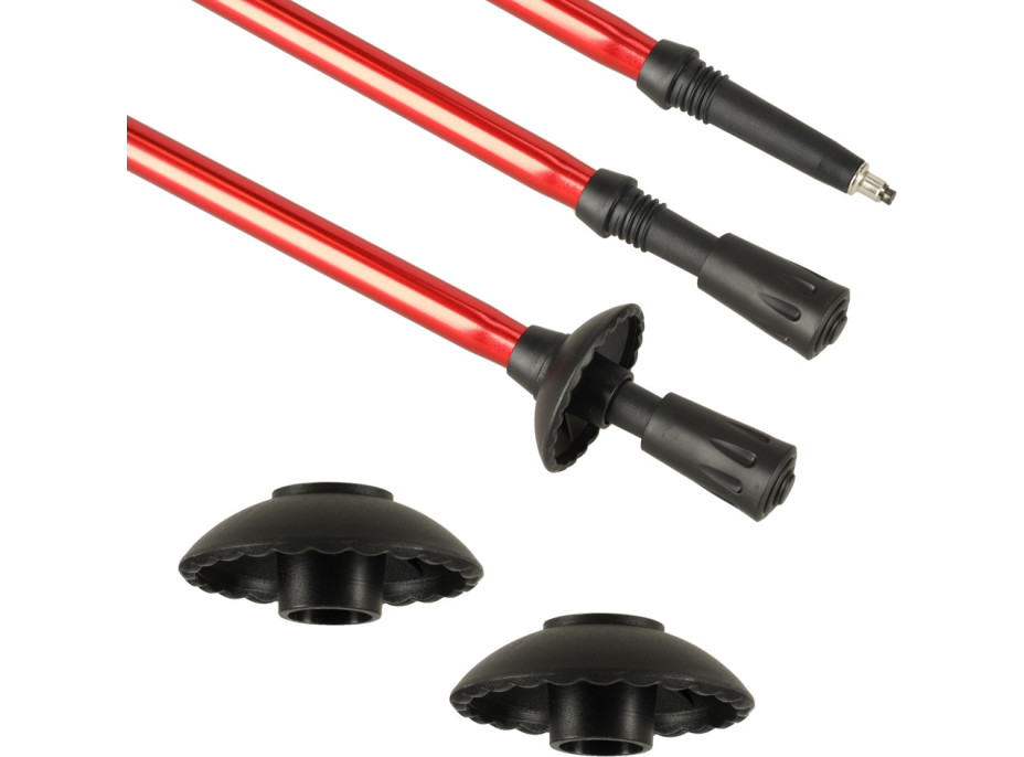 Nordic walking hole skládací 2 kusy - červené