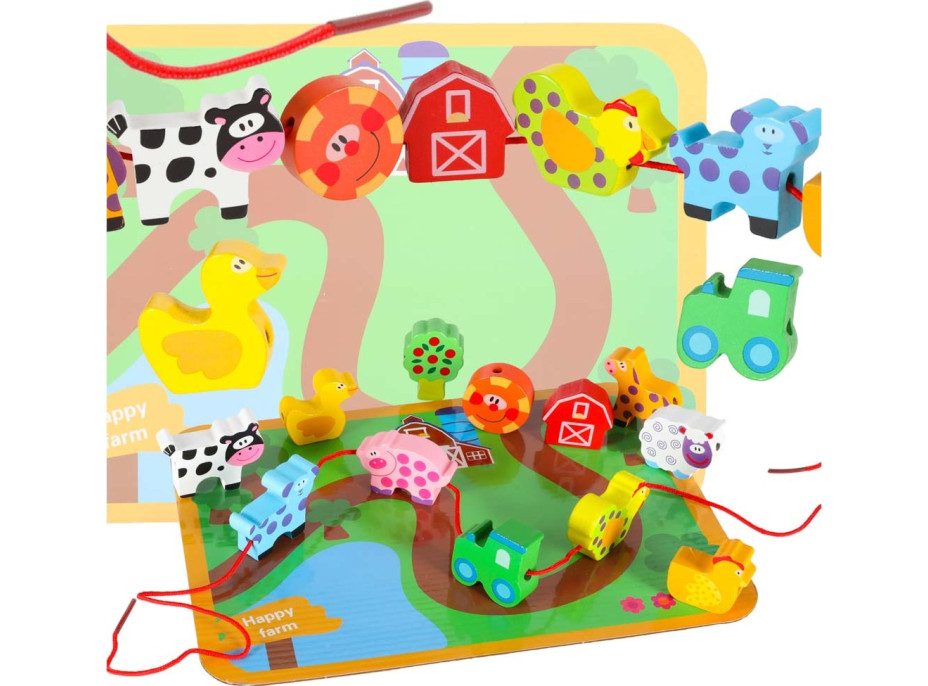 Dřevěné korálky pro navlékání - Zvířátka