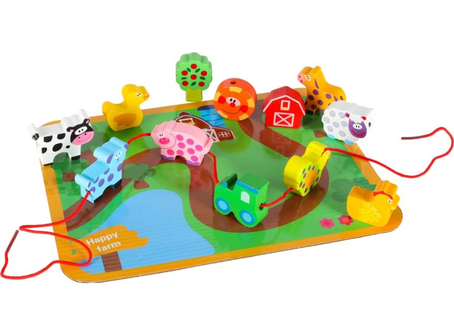 Dřevěné korálky pro navlékání - Zvířátka