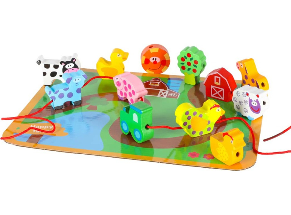 Dřevěné korálky pro navlékání - Zvířátka