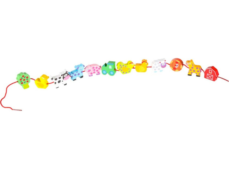 Dřevěné korálky pro navlékání - Zvířátka