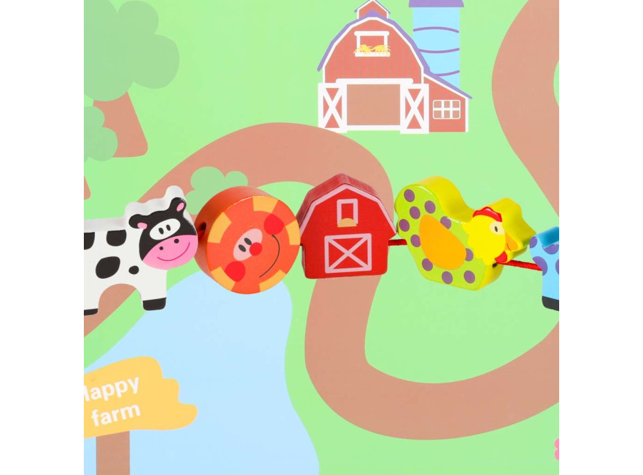 Dřevěné korálky pro navlékání - Zvířátka