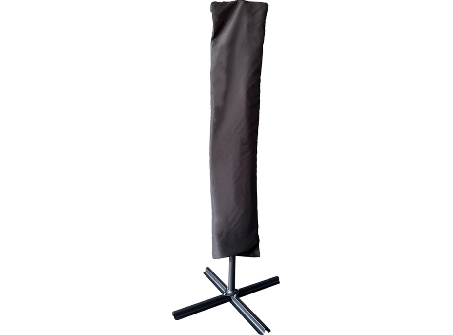 Skládací zahradní slunečník LUARO s prodlužovacím ramenem - 290 cm - černý