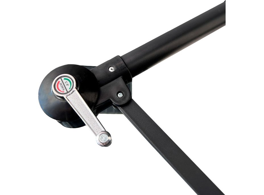 Skládací zahradní slunečník LUARO s prodlužovacím ramenem - 290 cm - černý