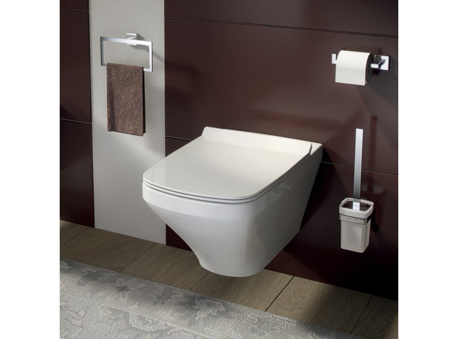 Gedy ELBA WC štětka závěsná, mléčné sklo, chrom A033313