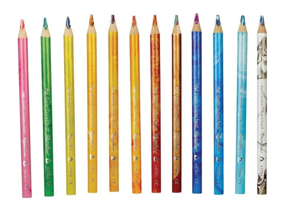 ASTRA Duhové pastelky Jumbo 12ks s ořezávátkem