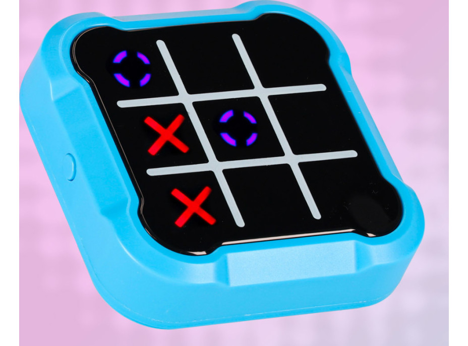 Herní konzole 4v1 Piškvorky - modrá