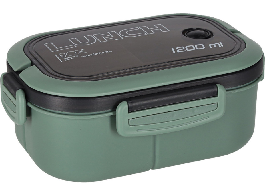 Obědový box s přihrádkami 1200 ml - zelený