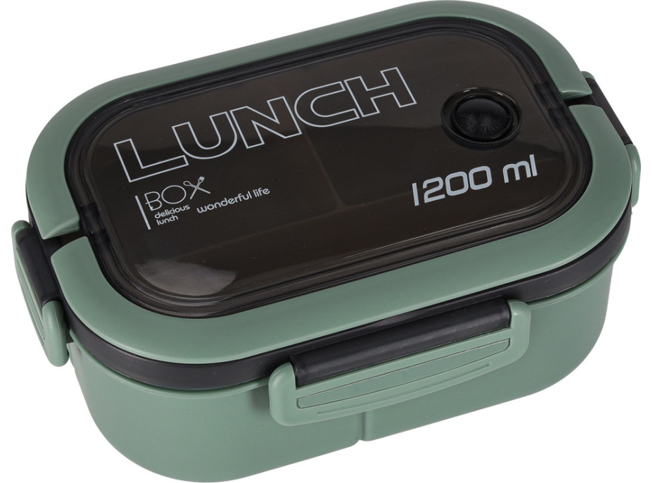 Obědový box s přihrádkami 1200 ml - zelený