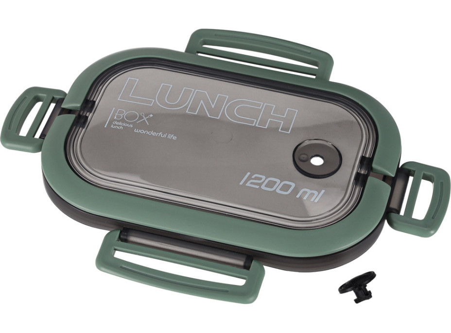 Obědový box s přihrádkami 1200 ml - zelený