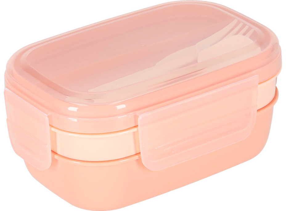 Svačinový box s přihrádkami 1900 ml - oranžový