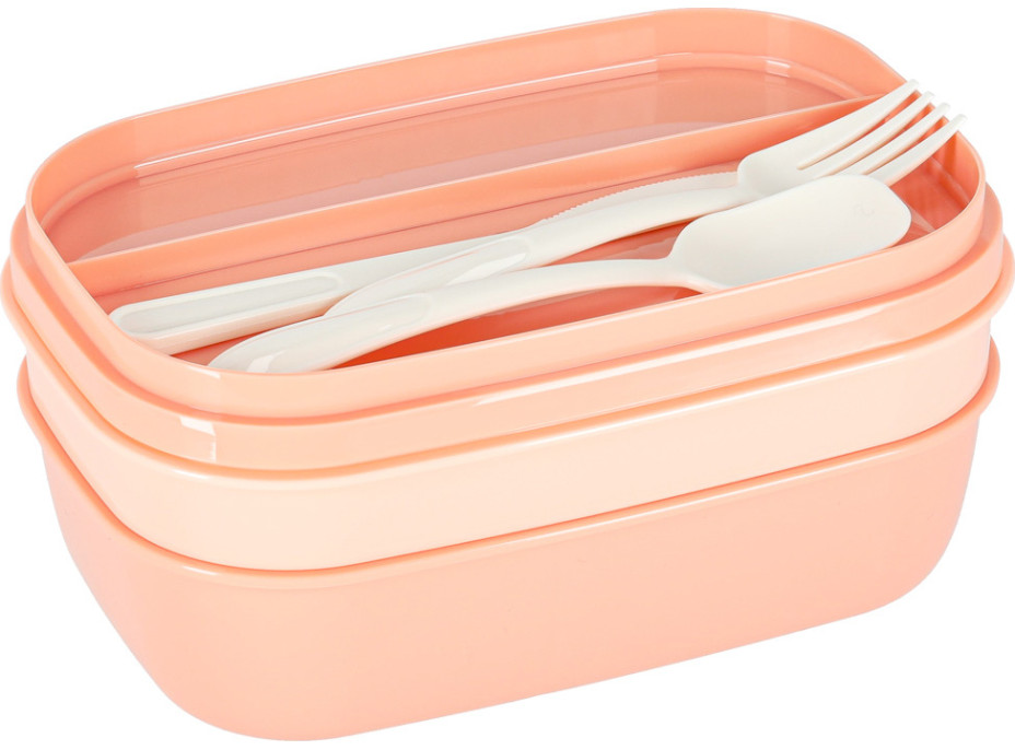 Svačinový box s přihrádkami 1900 ml - oranžový