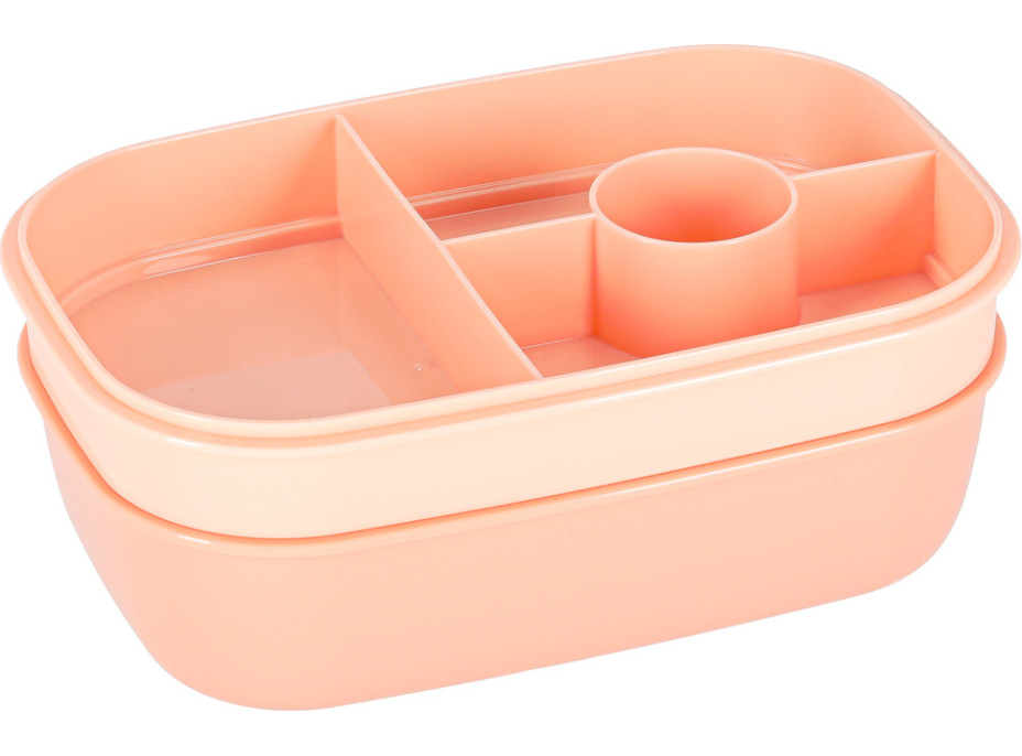 Svačinový box s přihrádkami 1900 ml - oranžový