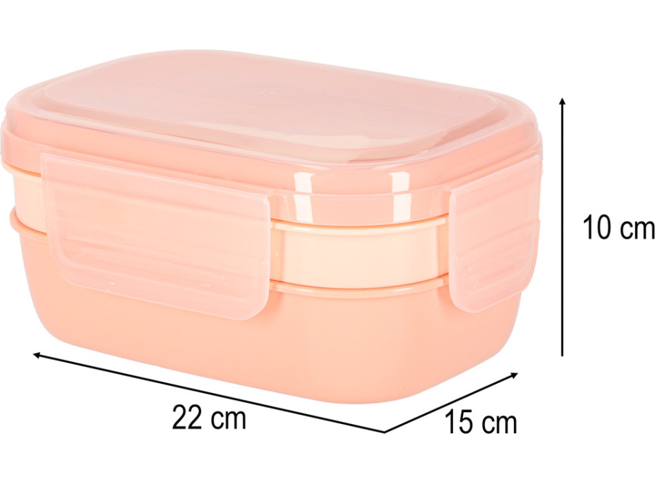 Svačinový box s přihrádkami 1900 ml - oranžový