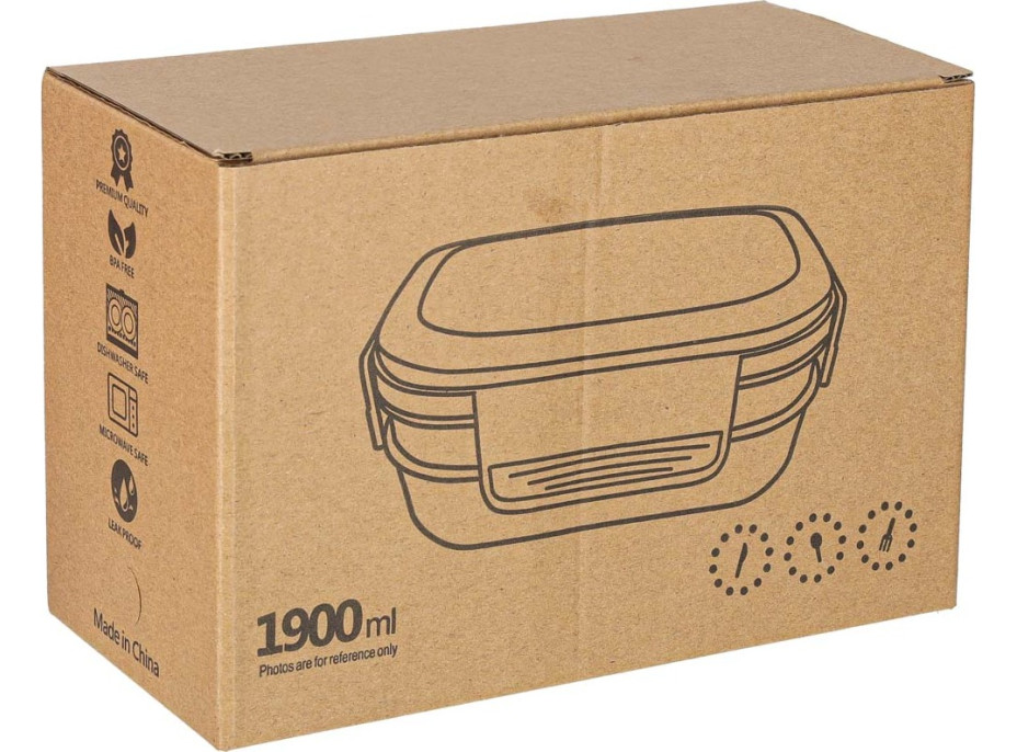 Svačinový box s přihrádkami 1900 ml - oranžový