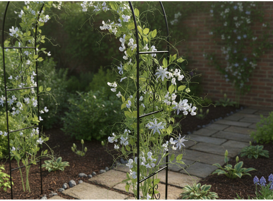 Zahradní kovová pergola oblouk 240 cm - zelená