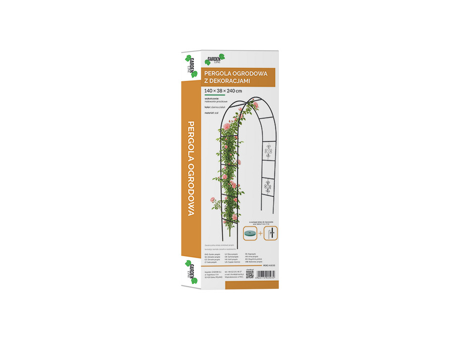 Zahradní kovová pergola oblouk 240 cm - zelená