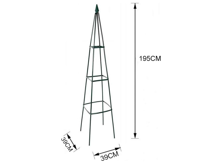 Zahradní kovová pergola LUARO 195 cm - pyramida