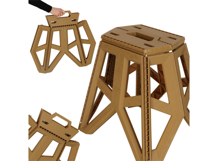 Skládací turistická stolička 39,5 cm - béžová