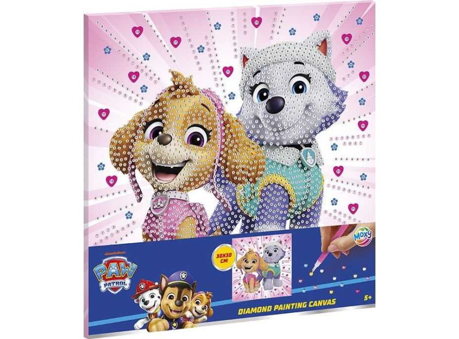 MOXY Diamantové malování na plátně Tlapková patrola 30x30 cm