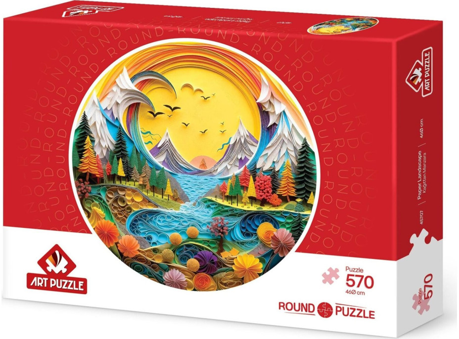 ART PUZZLE Kulaté puzzle Krajina z papíru 570 dílků