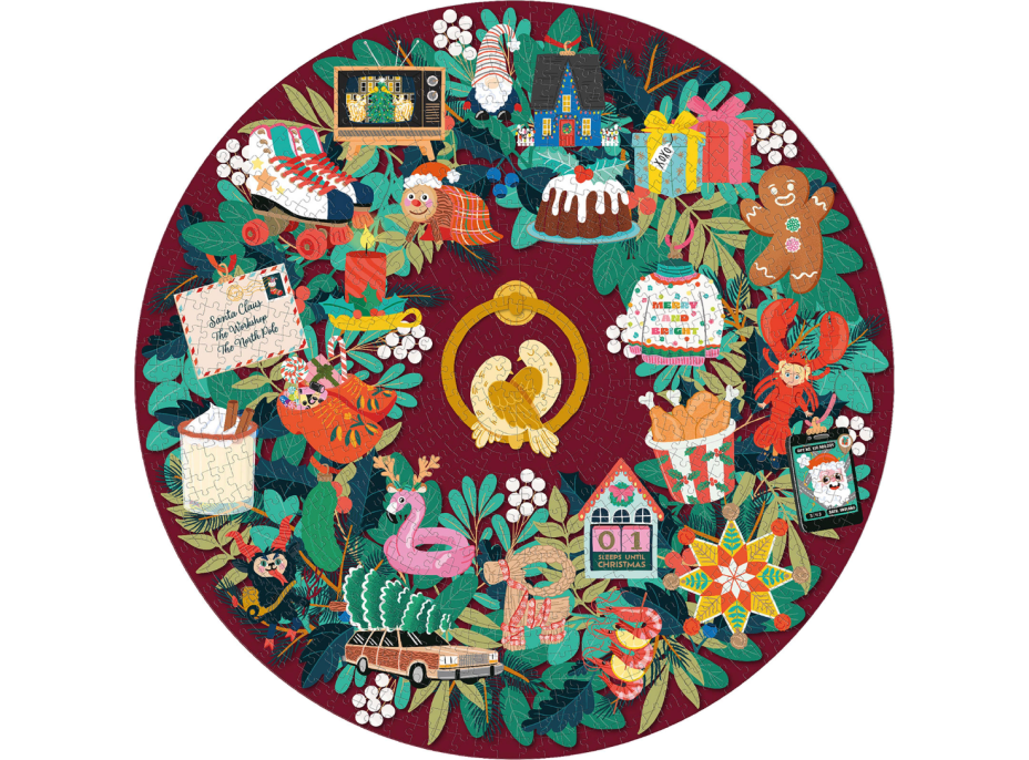 RIDLEY'S GAMES Kulaté puzzle Odpočítávání do Vánoc 1000 dílků