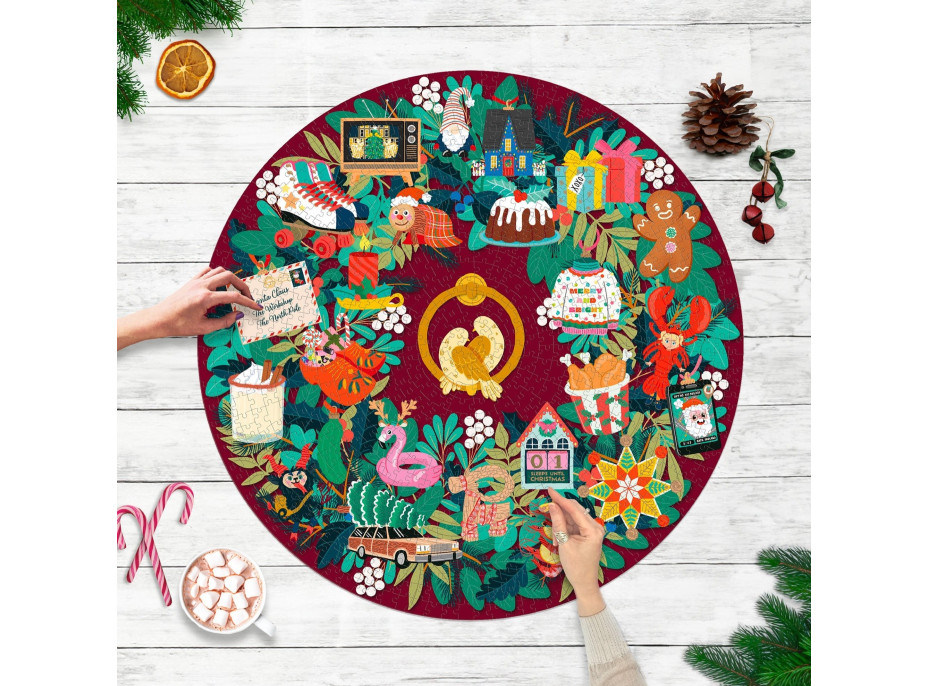 RIDLEY'S GAMES Kulaté puzzle Odpočítávání do Vánoc 1000 dílků