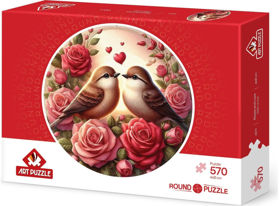 ART PUZZLE Kulaté puzzle Růže a láska 570 dílků