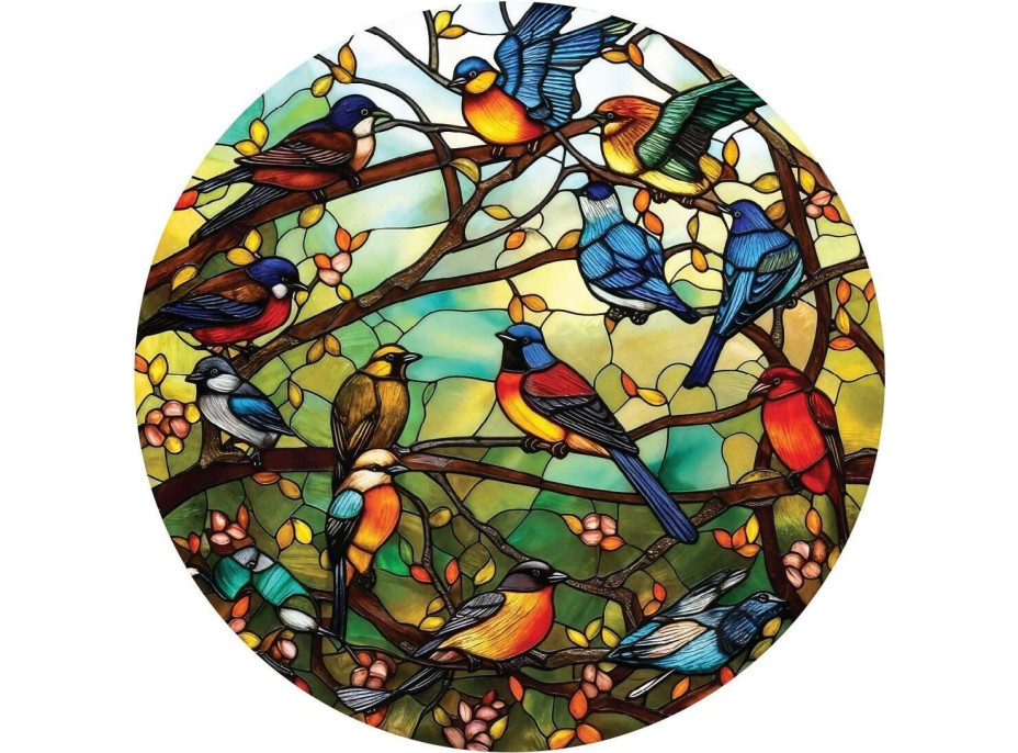 ART PUZZLE Kulaté puzzle Vitráž Lesní sbor 570 dílků