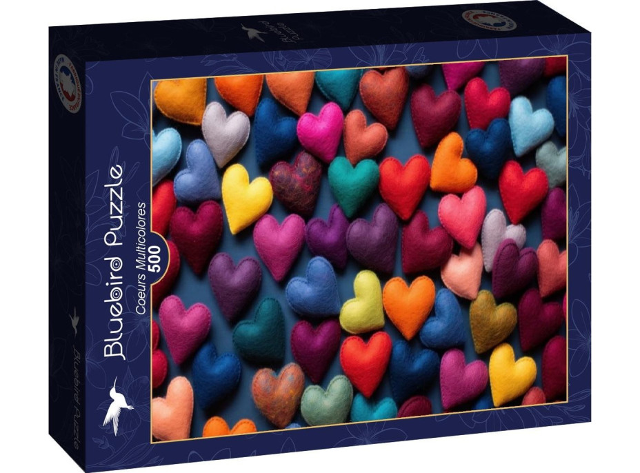 BLUEBIRD Puzzle Barevná srdce 500 dílků