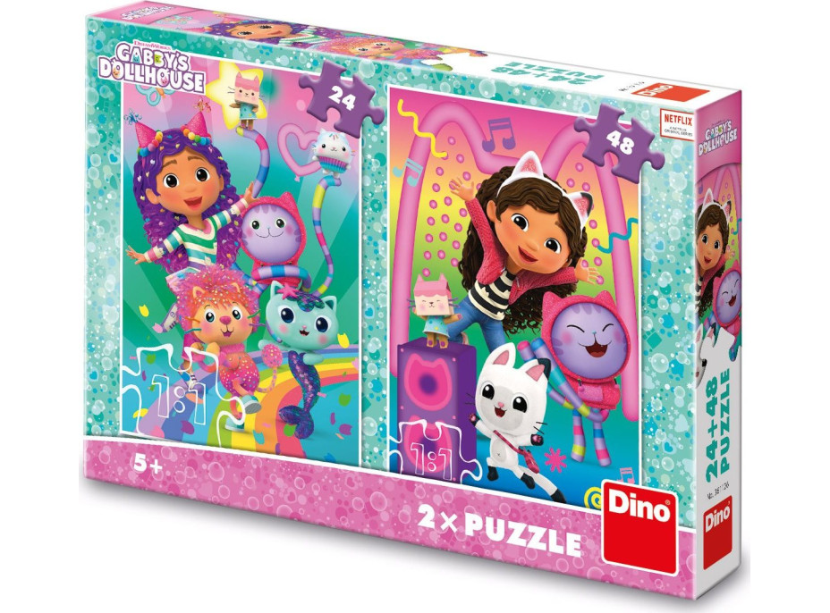 DINO Puzzle Gábinin kouzelný domek: Disco párty 24+48 dílků