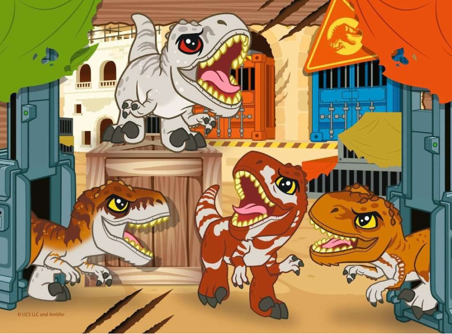 RAVENSBURGER Puzzle Jurský svět: Objevitelé 4v1 (12,16,20,24 dílků)