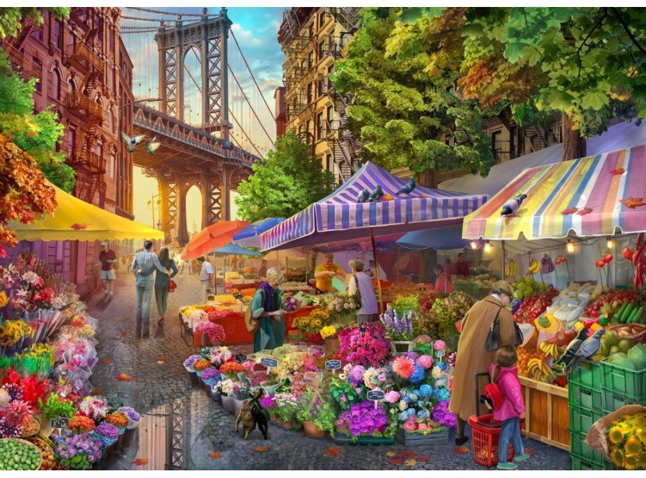 BLUEBIRD Puzzle Květinový trh v Brooklynu 500 dílků