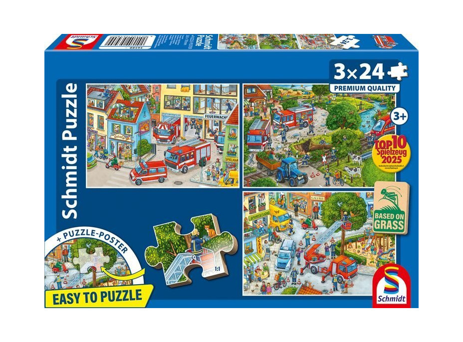 SCHMIDT Puzzle Hasiči 3x24 dílků