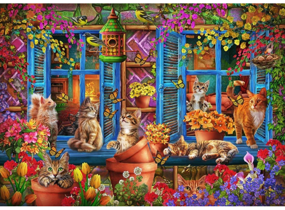 BLUEBIRD Puzzle Parapet s kočkami 500 dílků