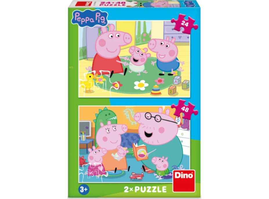 DINO Puzzle Prasátko Peppa: Domov 24+48 dílků