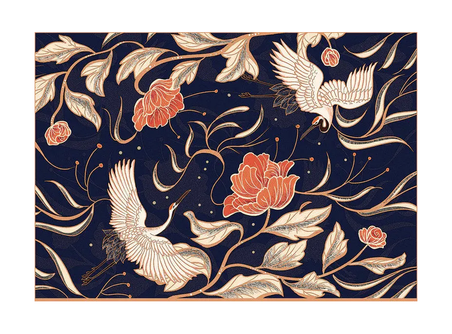 INTERDRUK Puzzle Secret Garden: Jeřábi a květiny 500 dílků