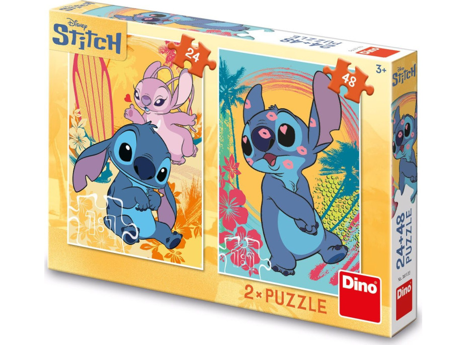 DINO Puzzle Zamilovaný Stitch 24+48 dílků