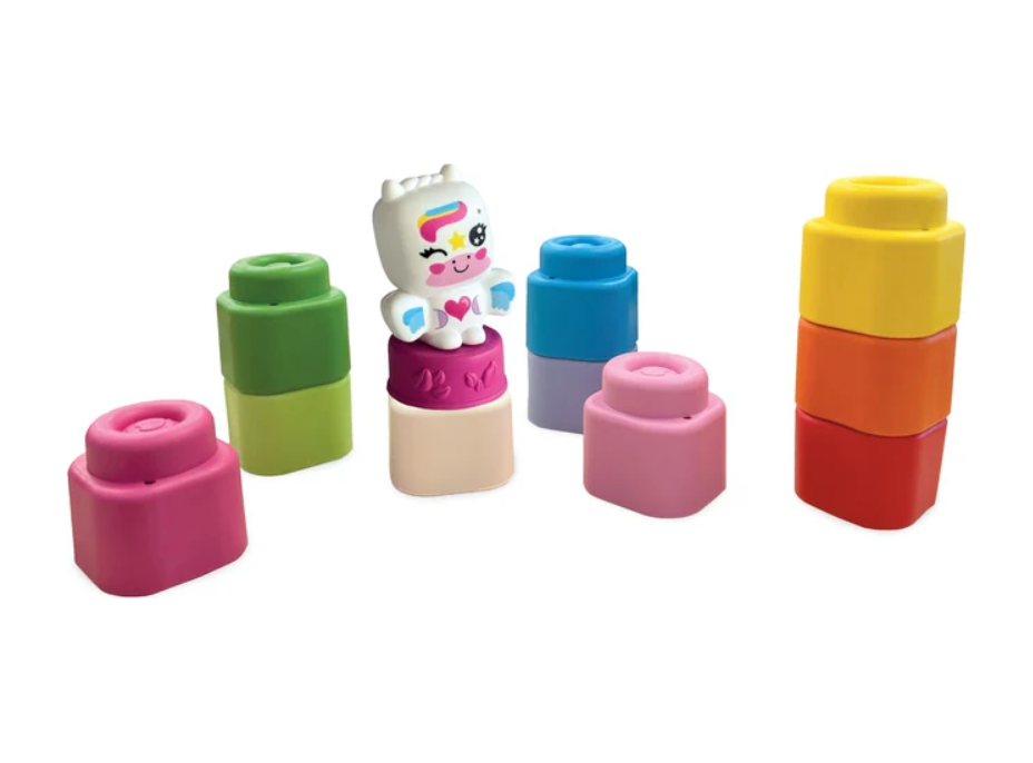CLEMENTONI Soft Clemmy Sada 10 měkkých kostek + figurka jednorožce