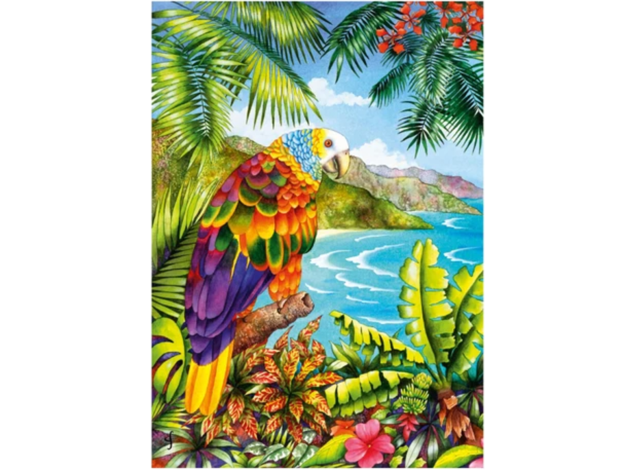 DINO Svítící puzzle Papoušek v džungli XL 100 dílků