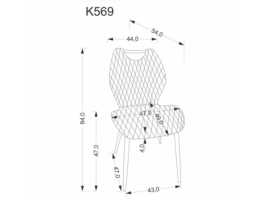 Jídelní židle K-569 - popelavě šedá